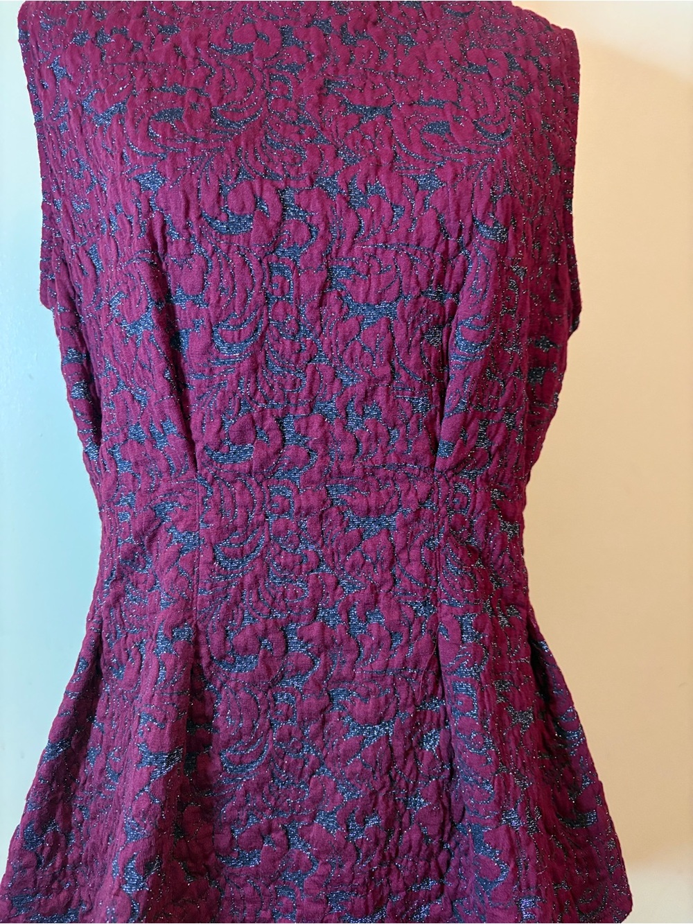 Anthropologie x Eva Franco Jacquard Peplum Top. - Picture 7 of 13